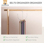 ZEDODIER Belt Hangers, Belt Rack Silver Closet Accessories Organizers, Closet Organizer Hook Rack for Belt, Ties, Scarves, Camisoles, Hats, Bras, Shoes