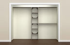 ClosetMaid SuiteSymphony Wood Closet Organizer Kit with Tower, 3 Hang Rods, Top Shelves, Adjustable, Fits Spaces 5-9 ft. Wide, Graphite Grey