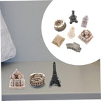 7pcs Resin Architecture Model Miniature Tower London Building Blocks for Home Decor