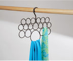 iDesign Axis Metal 18-Loop Wave Scarf Hanger, No Snag Closet Organization Storage Holder for Scarves, Men's Ties, Women's Shawls, Pashminas, Belts, Accessories, Clothes, 11.5" x .5" x 9.5" - Bronze