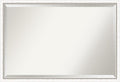 Amanti Art White Wall Mirror 26x38 Morgan White Silver Rectangle Bathroom Mirror for Wall Decor Living Room, Large Modern Wood Frame, Hangs Horizonally and Vertically, Bathroom Decor, Beveled Edge