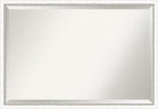 Amanti Art White Wall Mirror 26x38 Morgan White Silver Rectangle Bathroom Mirror for Wall Decor Living Room, Large Modern Wood Frame, Hangs Horizonally and Vertically, Bathroom Decor, Beveled Edge