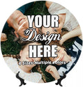 AKAISOEDN Custom Photo Ceramic Decorative Plates with Photo Logo Text Personalized Bone China Decorative Plate for Wall Hanging Living Room Bathroom Decor, Custom, 10in