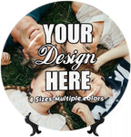 AKAISOEDN Custom Photo Ceramic Decorative Plates with Photo Logo Text Personalized Bone China Decorative Plate for Wall Hanging Living Room Bathroom Decor, Custom, 10in