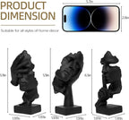aboxoo 3 Pcs Thinker Statue, Silence is Gold Abstract Art Figurine, See No Evil Hear No Evil Speak No Evil Statues, Modern Resin Sculptures Decor for Living Room, Home, Office Study (Black)