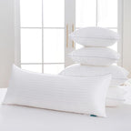 Oubonun 14 x 22 Throw Pillow Inserts, Firm and Fluffy Decorative Pillows for Couch Bed Sofa with Soft Cotton Cover White Cushion with Down Alternative Pack of 2
