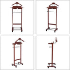 Suit Valet Stand | Valet Stand for Man and Women | Wooden Valet Stand with Drawer | Freestanding Clothes Rack | Contour Hanger | Top Tray | Trouser Bar | Tie & Belt Hooks | Bottom Shoe Rack