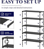 Kitsure Shoe Rack - Non-Woven Shoe Rack Shelf, Shoe Organizer for Closet, Entryway, Garage & Corridor, Stackable Shoe Shelves, 27.5" Wide - 5 Tier, Black