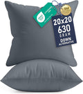 Utopia Bedding 20x20 Pillow Inserts, Set of 2, Grey – Indoor Decorative Throw Pillows for Bed, Sofa & Couch – Soft, Supportive & Fluffy Cushion Inserts