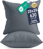 Utopia Bedding 20x20 Pillow Inserts, Set of 2, Grey – Indoor Decorative Throw Pillows for Bed, Sofa & Couch – Soft, Supportive & Fluffy Cushion Inserts