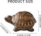 Turtle-Shaped Ceramic Ashtray with Lid, Windproof Design for Indoor/Outdoor Use – Desktop Organizer for Cigarettes, Coins & Keys – Home & Office Decor, Unique Creative Gift