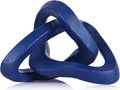 LCCCK Infinity Knot Sculpture Blue Knot Decor Object, Abstract Knick Knacks Coffee Table Modern Statue, Navy Blue Sculpture for Home Living Room Table Ornaments and TV Stand Bookshelf Decorative