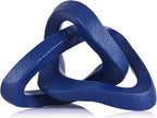 LCCCK Infinity Knot Sculpture Blue Knot Decor Object, Abstract Knick Knacks Coffee Table Modern Statue, Navy Blue Sculpture for Home Living Room Table Ornaments and TV Stand Bookshelf Decorative
