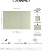 Fluxynara Large Bulletin Board, 70.8" x 47.2" Cork Board Alternative with 48 Safe Removable Adhesive Tabs, Foldable Felt Pin Board for Home Office, Classroom, Bedroom,Entryway for Walls—Sage