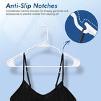 HOUSE DAY Premium Plastic Hangers 10 Pack, Clothes Hanger Space Saving, Heavy Duty Coat Hanger - Durable and Strong Closet Organizers and Storage Makes It Ideal Dorm Room Essentials (White)