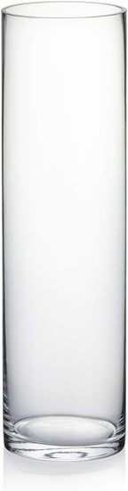 WGVI Quality Thick Weighted Tall Clear Cylinder Glass Vases, 4" W x 14" H, Flower Arrangement Floating Candle Holders Wedding Centerpieces Floral Bouquet Container Home Accent Decor, 1 Piece