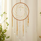 Artilady Dream Catchers with Crystals - Large Boho Yellow Moon Dream Catcher Wall Decor House Decorations for Home Girls Kids Baby Bedroom Room Decor Christmas Birthday Teen Girl Boys Gifts