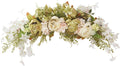 IUIBMI 29.5 inch Wedding Arch Flowers, Spring Decorative Peony Swags with Green Leaves Rustic Artificial Floral Swag Peony Door Wreath for Front Door Wedding Arch Wall Decor (E)