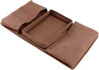 Sofa Armrest Organizer, Couch TV Remote Storage Organizer with Pockets for Recliner Armchair Snacks Glasses Smartphone Magazines Pouch (Brown+Brown)