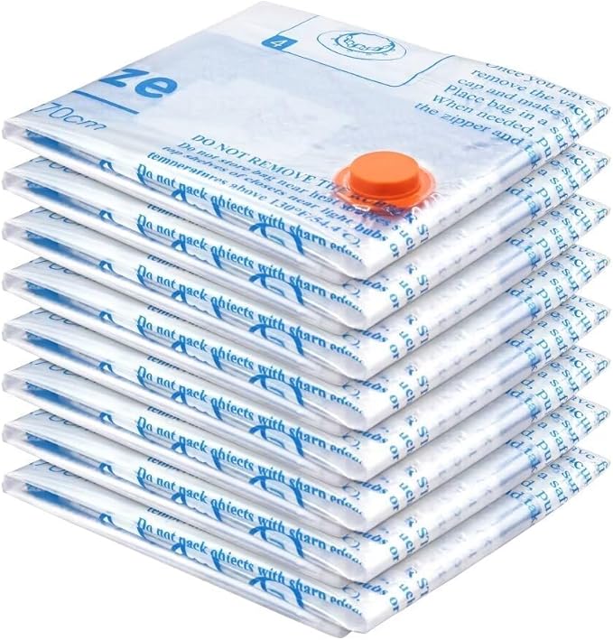 MEIQIHOME Vacuum Storage Bags, Space Saver Sealer Bags,Vacuum seal bags for clothing, Pillows, Comforters, Blankets, Bedding,8 LARGE
