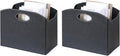 EZDeco Magazine Holder Foldable Magazine Rack Floor PU Leather File Holder Newspaper Book Storage Magazine Basket Document File Folder Organizer for Office Home (Black-2)