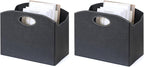 EZDeco Magazine Holder Foldable Magazine Rack Floor PU Leather File Holder Newspaper Book Storage Magazine Basket Document File Folder Organizer for Office Home (Black-2)