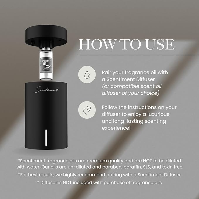 Scentiment Diffuser Oil - Brilliance Designer Collection | Aromatherapy Home Fragrance | Luxurious Scent with Notes of Saffron, Amberwood, Fir Resin (120 mL)