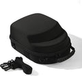 Black hard hat box baseball cap storage box with handle and adjustable shoulder strap suitable for travel and home storage