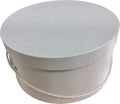 Sarah's Hat Boxes Classic Ivory Hat Box – 21.5" x 11.5" (Dia. x Ht.) Handmade in USA – Odorless Non-Toxic Adhesive, Cording Handle – Premium Storage for Hats & Accessories