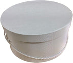 Sarah's Hat Boxes Classic Ivory Hat Box – 21.5" x 11.5" (Dia. x Ht.) Handmade in USA – Odorless Non-Toxic Adhesive, Cording Handle – Premium Storage for Hats & Accessories