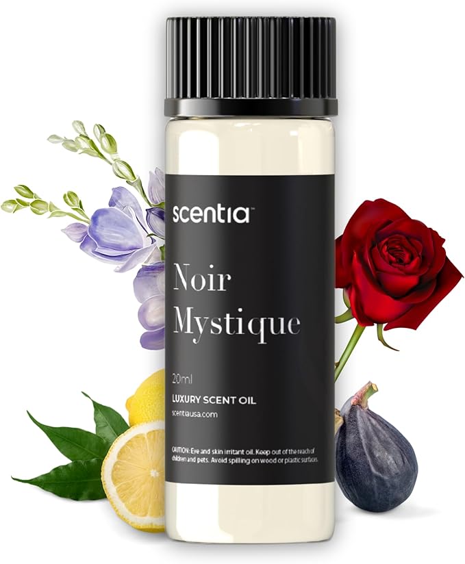 Scentia Noir Mystique – Hotel-Inspired Diffuser Oil, 20 ml (0.67 fl oz) | Essential Oil Blend of Rose, Bergamot, Lemon & Musk | Luxury Aroma for Aromatherapy Diffusers & Humidifiers, Thanksgiving Gift