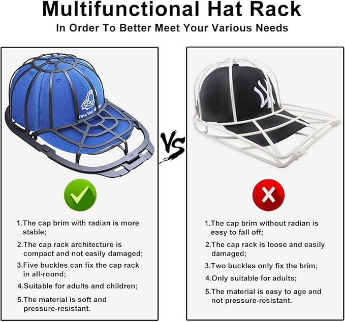 Eiito Hat washer for Washing machcine, 2 Pack Hat Cleaner for Baseball Caps Hat Shaper for Dishwasher - Hat Cage Rack Frame fit Adult and Children Wash Caps