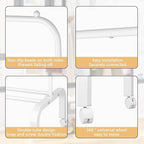 Rolling Clothes Rack Metal Clothing Rack with Wheels Garment Rack with Bottom Shelf for Hanging Clothes Shirts Jeans and Coats White