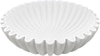 YMXYJM Large Decorative Bowl, Modern Handicraft Bowls for Home Decor, Decorative Fruit Bowl for Kitchen Counter, Ruffle Bowl Decor, Stylish Key Bowl for Entry Table, White