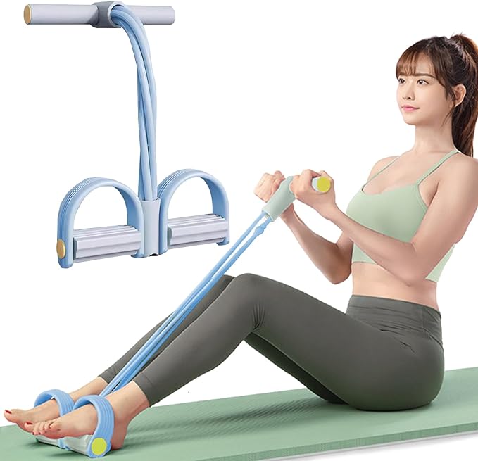 Foot Pedal Resistance Band,6-Tube Pedal Puller Resistance Rope,Yoga Elastic Exercise Bands, for Women Jump Fitness, Abdomen/Arm Weight/Waist/Leg Stretching Slimming Training