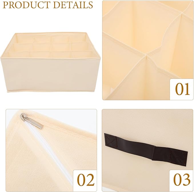 ABOOFAN Clothing Storage Box Compartment Organizer for Closet Underwear Pants Container Lightweight Space-saving Design for Bedroom Laundry Room