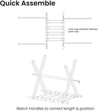 Sumerflos Acrylic Luggage Rack for Guest Room - Foldable Suitcase Stand with Leather Straps for Bedroom Living Room Hotel Heavy-Duty, Holds up to 50-100 lb lightweight Space Saving (Brown & Handle - 2 Pcs)