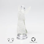 Christmas Angel Snow Globe Water Spinner LED Light Battery Operated Glitter Angel Figurine 12.8” Tabletop Christmas Decoration Holiday Home Décor by Moments in Time