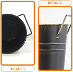 NOLITOY Metal Umbrella Stand Rack Large Umbrella Holder Bin Freestanding Walking Stick Cane Holders Rustic Farmhouse Flower Bucket Vase for Entryway Office Home Black