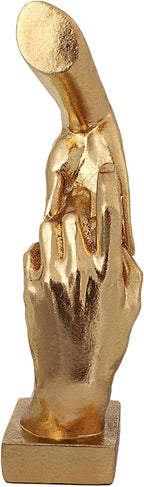 Golden Hands Sculpture Elegant Resin Home Decor Hands Statues Versatile Love Ornament,Perfect for Bedroom, Office Desktop, Cabinets,Wedding (Hold Hands)
