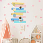 Vuzvuv 8 pcs Bulletin Board Bar Strips with 50 Pushpins & 10 Wooden Clip pins，Self Adhesive Cork Board for Wall，Felt Pin Board for School，Office Decor(Cream Multi-Color)