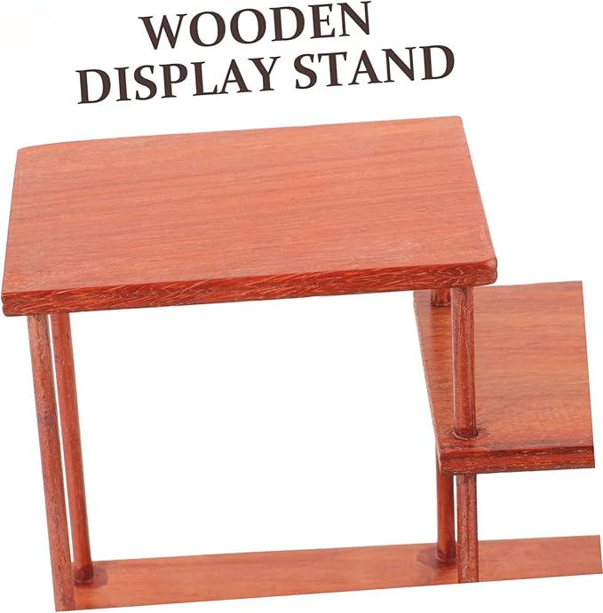 Wooden Tiered Display Stand Home Decor Aesthetic Riser for Figurines Wooden Riser Holder for Decor