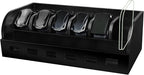 Large Adjustable Bamboo Belt Organizer Box, 6 Grids Belt Rack, Belt Organizer for Closet Shelf and Drawer, Tie and Belt Storage Organizer Wall Mount and Displayer for Men Women Father Day (Black)