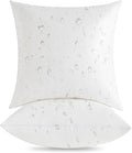 Oubonun 18 x 18 Outdoor Pillow Inserts (Pack of 2) - Square Waterproof Throw Pillow - Decorative Throw Pillows Insert for Couch Sofa Bed Patio Furniture - White Pillow