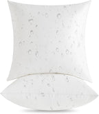 Oubonun 18 x 18 Outdoor Pillow Inserts (Pack of 2) - Square Waterproof Throw Pillow - Decorative Throw Pillows Insert for Couch Sofa Bed Patio Furniture - White Pillow