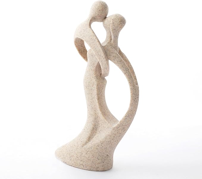 Modern Abstract Couple Statue, Kissing Lovers Sculpture Figurine for Home Decor Living Room Bedroom Bookshelf Office, Gift for Wedding Anniversaries, Love Decor Ornament for Couple Valentines