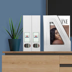 Acrimet Magazine File Holder Bin Storage, Vertical Rack for Documents, Folders and Mail, Durable Plastic Desk Organizer for Office & Home (White Color) (2 Pack)