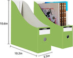 Limitliho 12 Pack Cardboard Magazine Holder for Desk, Book Bins for Classroom Library,Office,Home, 10.6" H x 10.2" L x 3.5" W in Magazine File Holder (Fresh color)