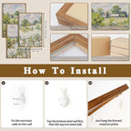 BINCUE Framed Wildflower Wall Art Rustic Floral Wall Decor Vintage Landscape Artwork Nature Flowers Wall Pictures Wildflowers Art Prints Florals Paintings for Living Room Bedroom Bathroom Farmhouse 16x24 Inches Set of 3 Gift