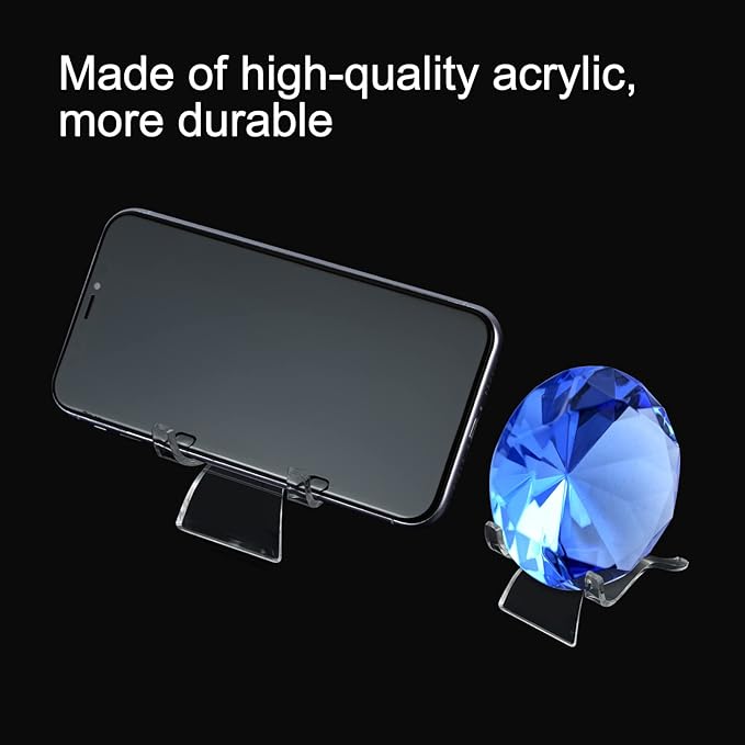 (3 Sizes 12 PCS)Crystal Display Stand,Acrylic Rock Holder,Clear Display Easel Stands Pedestal for Crystal,Geodes,Rock,Mineral Agate Fossil Coral Gemstone Small Collectibles Display Stands
